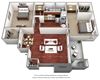 2 Bed 2 Bath Floor Plan A 2 Bed 2 Bath Floor Plan A at The Glen, Lewisville, 75067